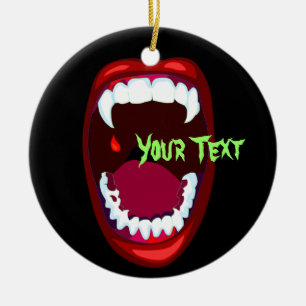 Ornamento De Cerâmica Presas De Vampiros De Dentes De Horror Enganam Orn