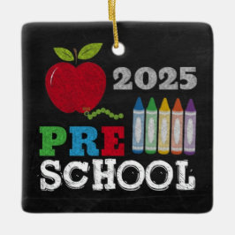 Ornamento De Cerâmica Preschool 2025 Chalkboard Ornament