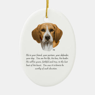 Ornamento De Cerâmica Presente Beagle MACHO