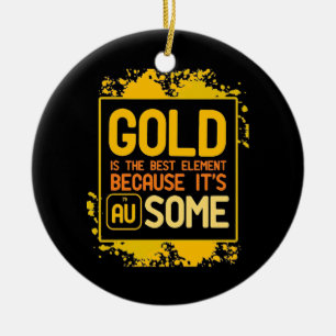 Ornamento De Cerâmica Presente cientista Dourado É O Melhor Elemento