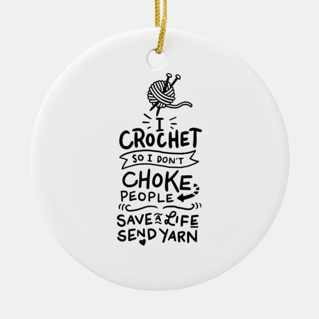 Ornamento De Cerâmica Presente Crocheter Crocheting (Frente)