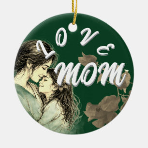 ORNAMENTO DE CERÂMICA PRESENTE DE AMOR MÃE FILHA MULHERES