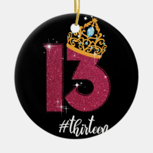 Ornamento De Cerâmica Presente de aniversário de 13 anos de 13 oficial 
