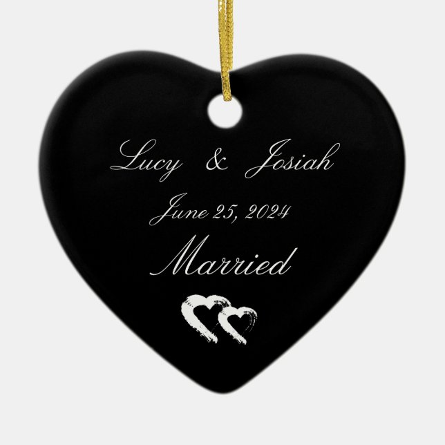 Ornamento De Cerâmica Presente de Casamento de Ornament Casado com Lua (Frente)