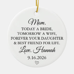 Ornamento De Cerâmica Presente de Casamento Personalizado para a Mamãe