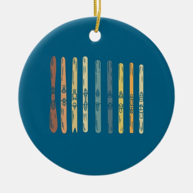 Ornamento De Cerâmica Presente de Conselhos de Esqui (Frente)