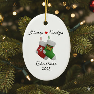 Ornamento De Cerâmica Presente de Férias com Nome Personalizado para Cas