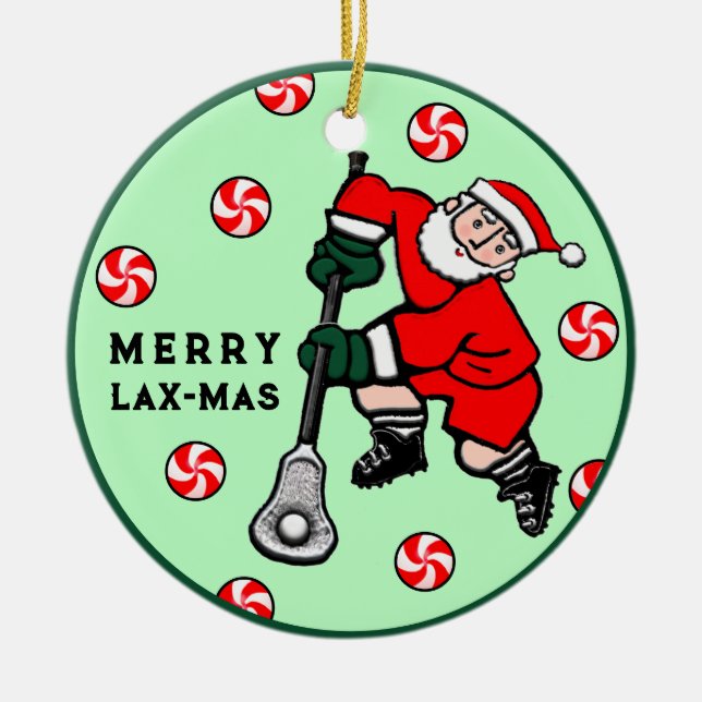 Ornamento De Cerâmica Presente de Férias de Lacrosse (Frente)