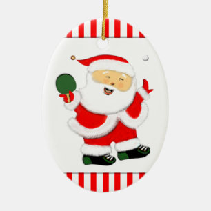 Ornamento De Cerâmica Presente de Férias Personalizado de Tênis de Mesa