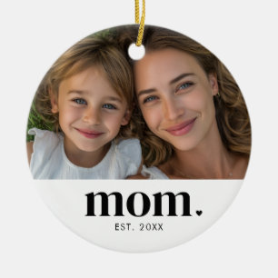 Ornamento De Cerâmica Presente de Foto Estabelecido pela Mamãe