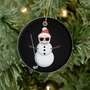 Ornamento De Cerâmica Presente de Golfe de Bola de Natal Homem de Neve P