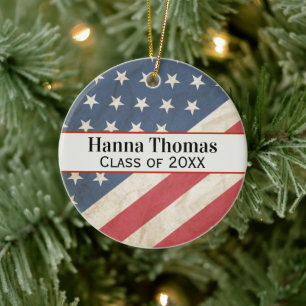 Ornamento De Cerâmica Presente de Graduação Patriótica Militar de Bandei