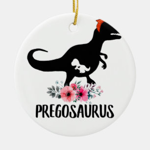 Ornamento De Cerâmica Presente de Gravidez Engraçado Pregosaurus