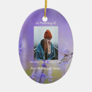 Ornamento De Cerâmica Presente de Lembrança Beija-flor Flores de Lavanda