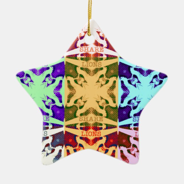 Ornamento De Cerâmica presente de leões Hakuna Matata (Frente)