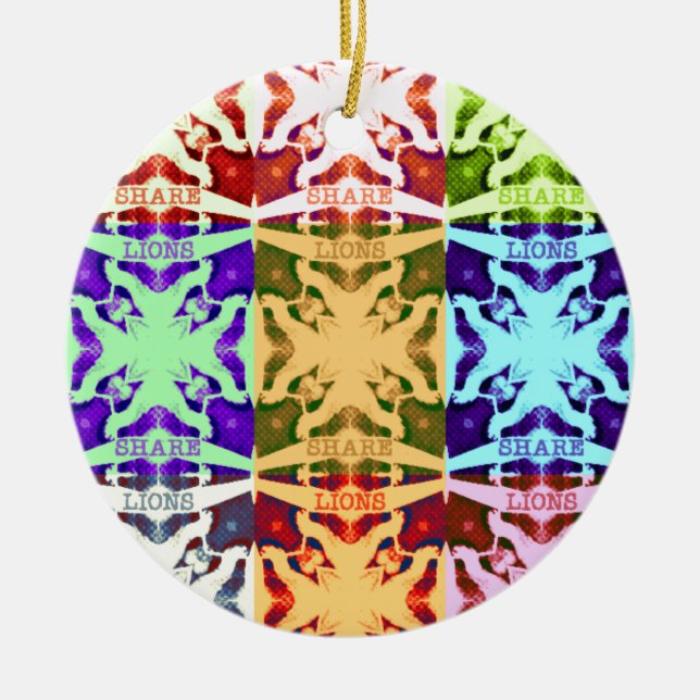 Ornamento De Cerâmica presente de leões Hakuna Matata (Frente)