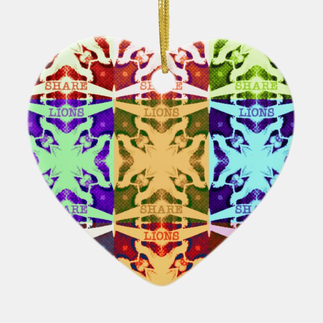 Ornamento De Cerâmica presente de leões Hakuna Matata (Frente)