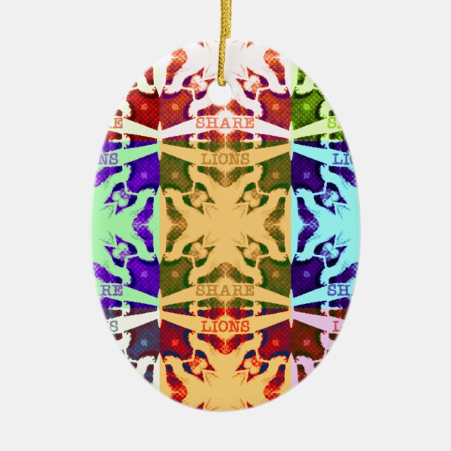 Ornamento De Cerâmica presente de leões Hakuna Matata (Frente)