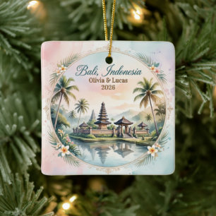 Ornamento De Cerâmica Presente de Lua de Mel Personalizado Bali Indonési
