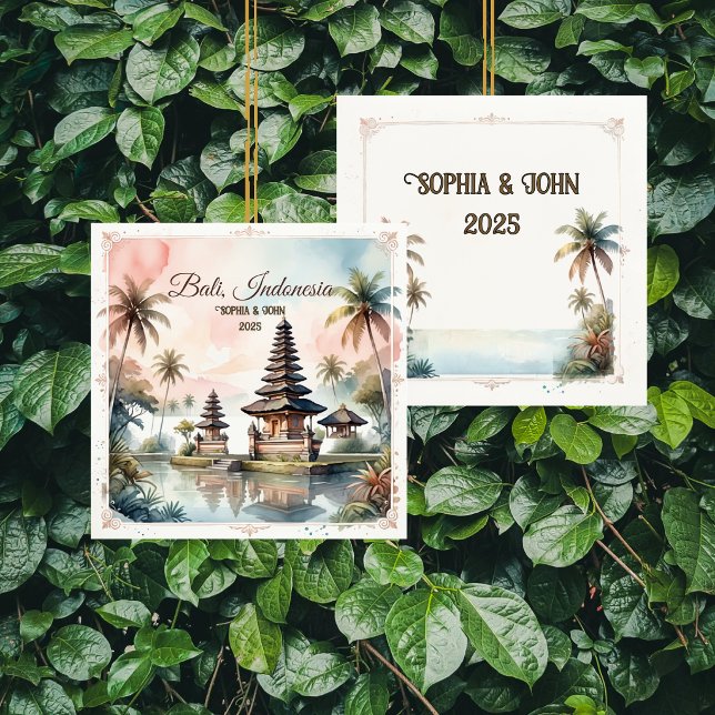 Ornamento De Cerâmica Presente de Lua de Mel Personalizado Bali Indonési (Criador carregado)