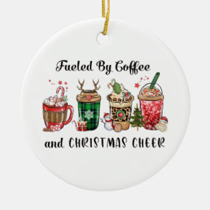 Ornamento De Cerâmica Presente De Natal Alimentado Pelo Café E Pelo Cheq