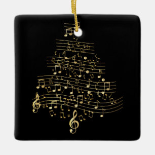 Ornamento De Cerâmica Presente de Natal Árvore Nota Musical Música Mãe