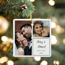 Ornamento De Cerâmica Presente de Natal Casais Recém-Casados Foto