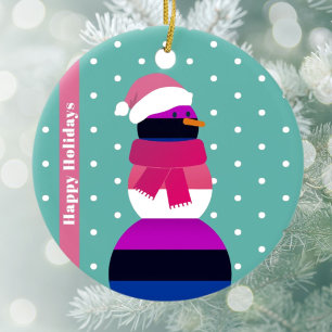 Ornamento De Cerâmica Presente de Natal com flâmula genderfluid de bonec