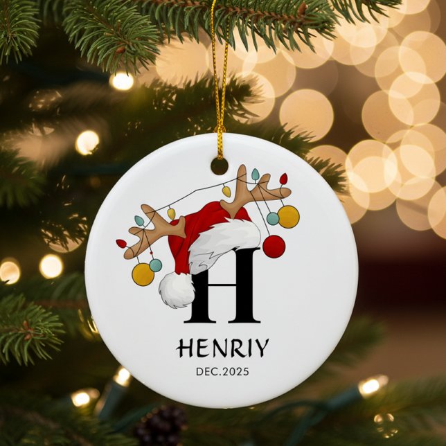 Ornamento De Cerâmica Presente de Natal com Nome Personalizado (Criador carregado)