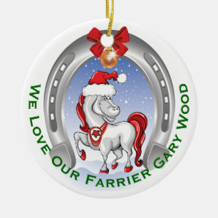 Ornamento De Cerâmica Presente de Natal de Cavalo Bonito para o Guerreir