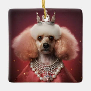 Ornamento De Cerâmica Presente de natal de poodle, presente em memória d