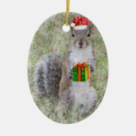 Ornamento De Cerâmica presente de Natal do esquilo