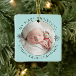 Ornamento De Cerâmica Presente de Natal do Primeiro Bebê Foto
