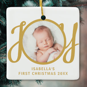 Ornamento De Cerâmica Presente de Natal do Primeiro Natal com Nome Perso