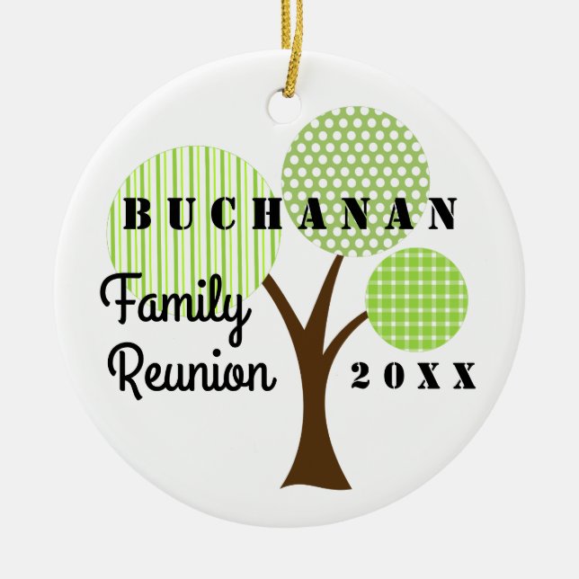 Ornamento De Cerâmica Presente de Natal em Árvore Quimológica da Reunião (Frente)