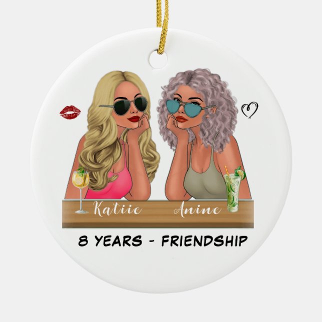 Ornamento De Cerâmica Presente De Natal Para Amigos - Personalizado (Frente)