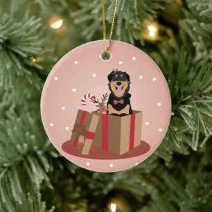 Ornamento De Cerâmica Presente de Natal para Cachorros 