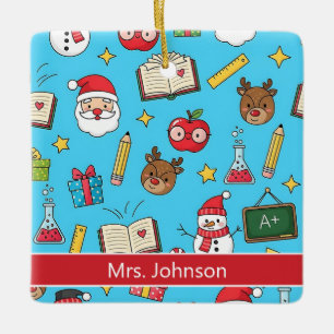Ornamento De Cerâmica Presente De Natal Para Professora Personalizada
