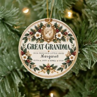 Ornamento De Cerâmica Presente de Natal Personalizado para Bisavó