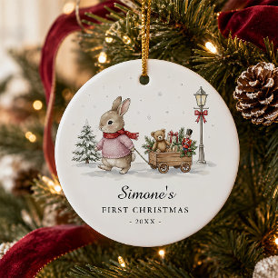 Ornamento De Cerâmica Presente de Natal Personalizado para Menina de Pri