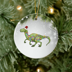 Ornamento De Cerâmica Presente de Natal T-Rex Para Criança Adulta De Lov