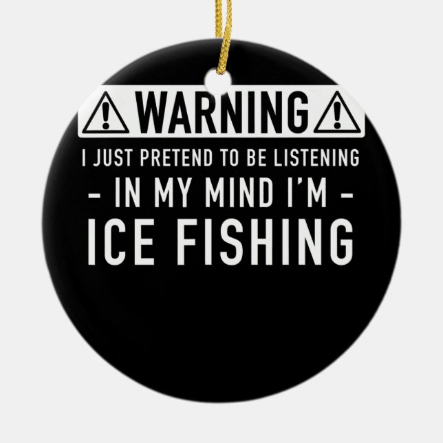 Ornamento De Cerâmica Presente de pesca de gelo (Frente)
