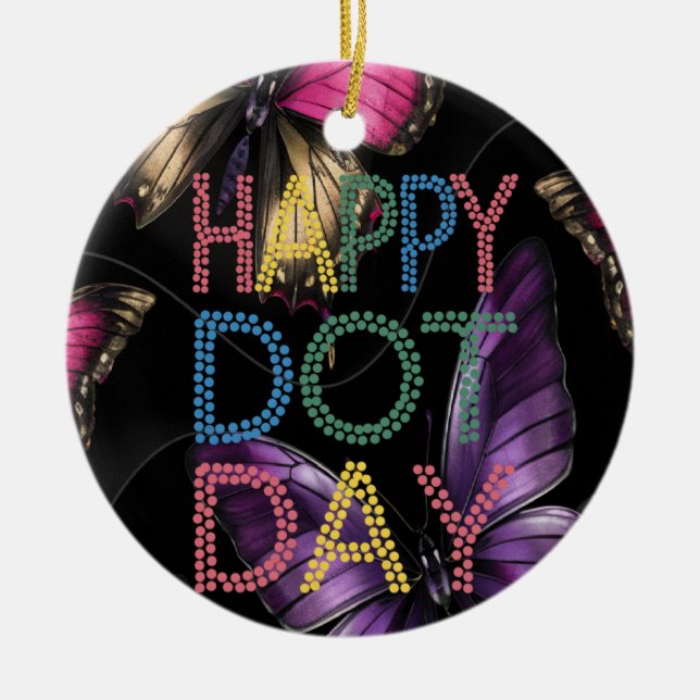 Ornamento De Cerâmica presente de professores de ponto feliz (Frente)