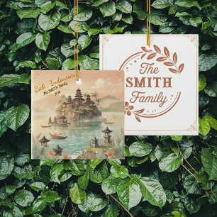 Ornamento De Cerâmica Presente de Viagem Familiar Personalizado Bali Ind
