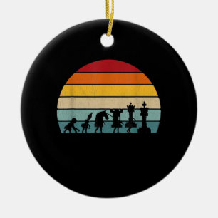 Ornamento De Cerâmica Presente De Vintage Retro De Evolução De Xadrez 