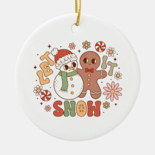Ornamento De Cerâmica Presente de Xmas que deixe nevar