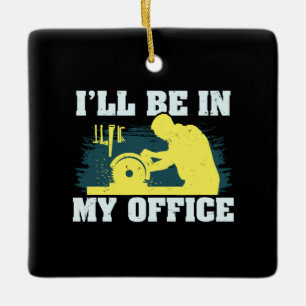 Ornamento De Cerâmica Presente do carpinteiro de madeira