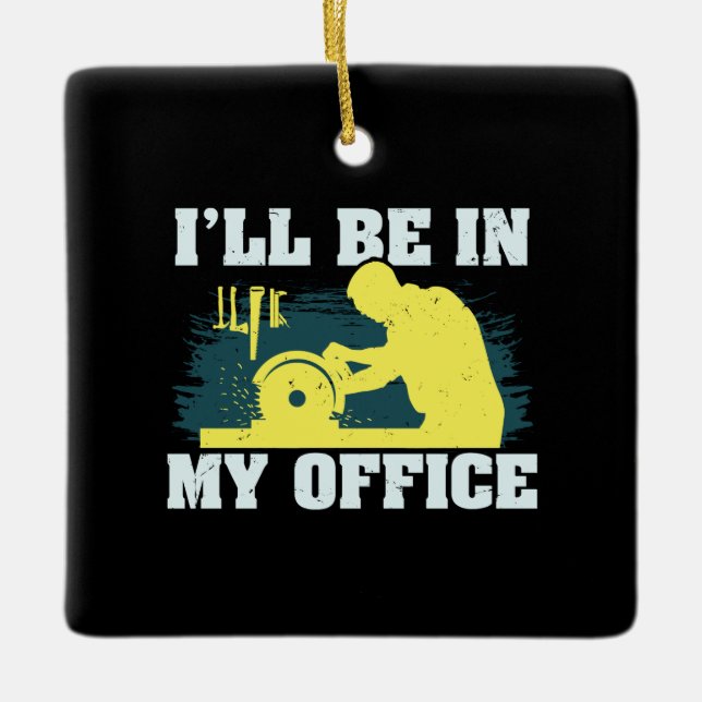 Ornamento De Cerâmica Presente do carpinteiro de madeira (Frente)