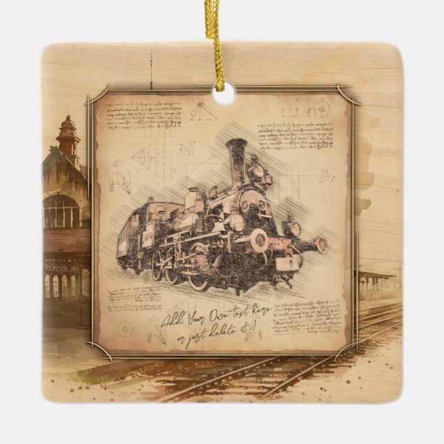 Ornamento De Cerâmica Presente do maquinista/comboio de vapor de alta te (Frente)