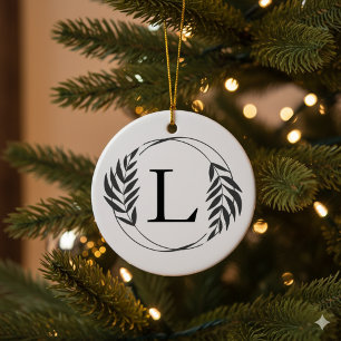 Ornamento De Cerâmica Presente Personalizado com Monograma